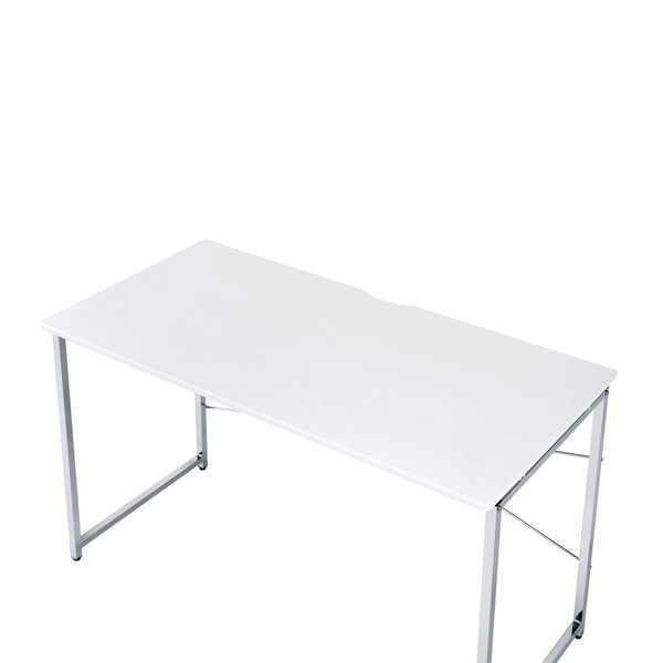 Homeroots 47" White And Silver Writing Desk   491488