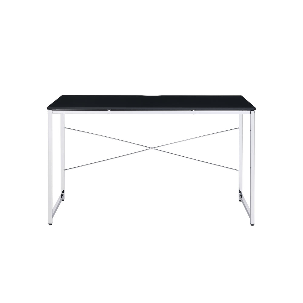 Homeroots 47" Black And Silver Writing Desk   491489