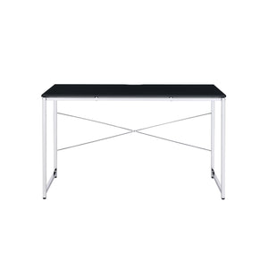 Homeroots 47" Black And Silver Writing Desk   491489