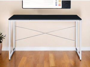 Homeroots 47" Black And Silver Writing Desk   491489