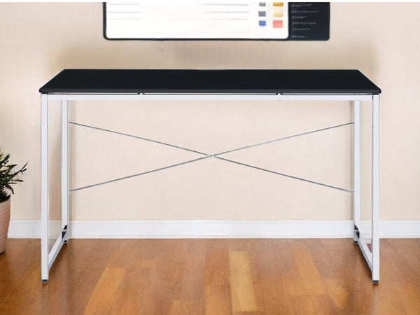 Homeroots 47" Black And Silver Writing Desk   491489