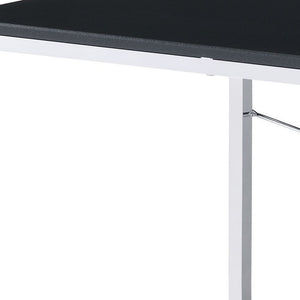 Homeroots 47" Black And Silver Writing Desk   491496