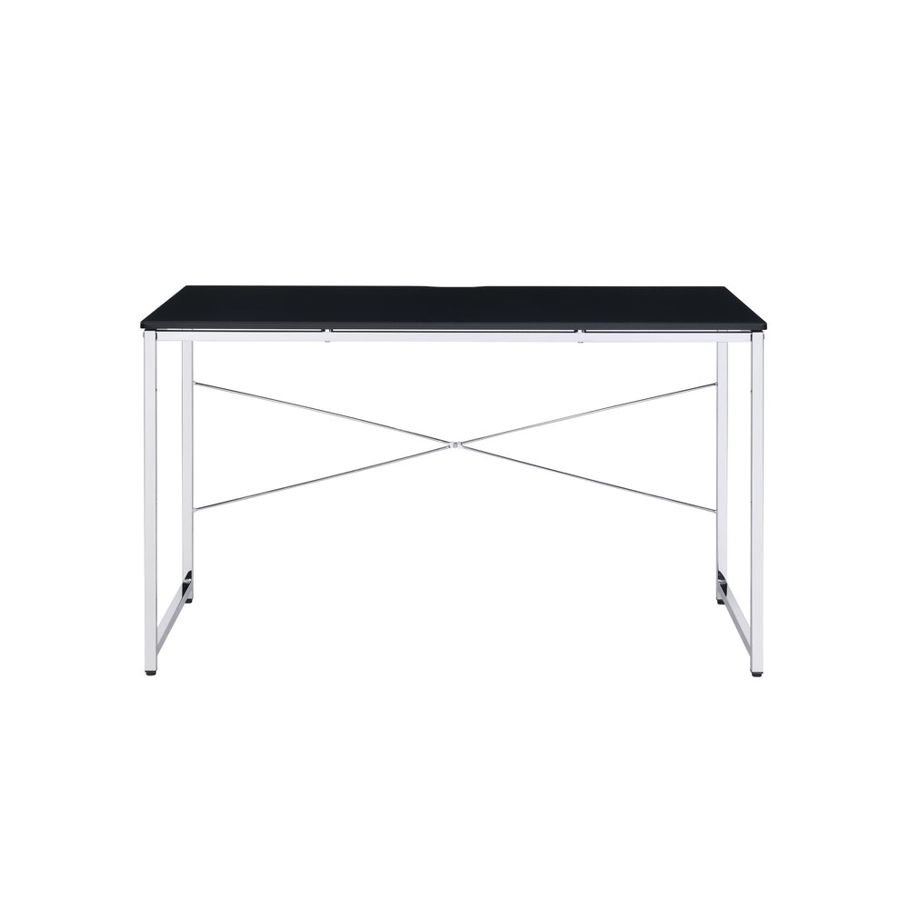 Homeroots 47" Black And Silver Writing Desk   491496