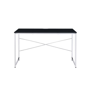 Homeroots 47" Black And Silver Writing Desk   491496