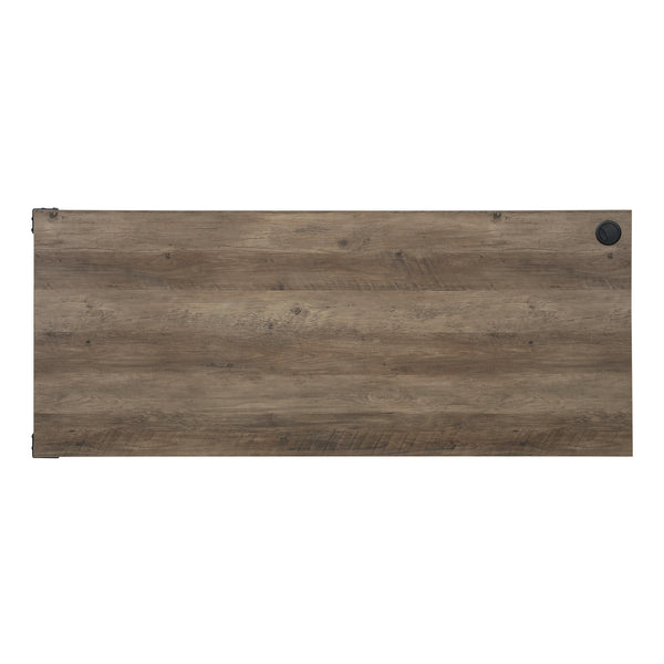 Homeroots 65" Brown And Black L Shape Writing Desk   491498