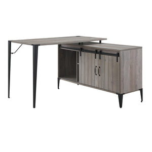 Homeroots 48" Gray And Black L Shape Writing Desk   491499