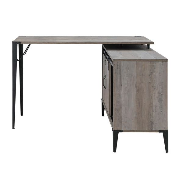 Homeroots 48" Gray And Black L Shape Writing Desk   491499
