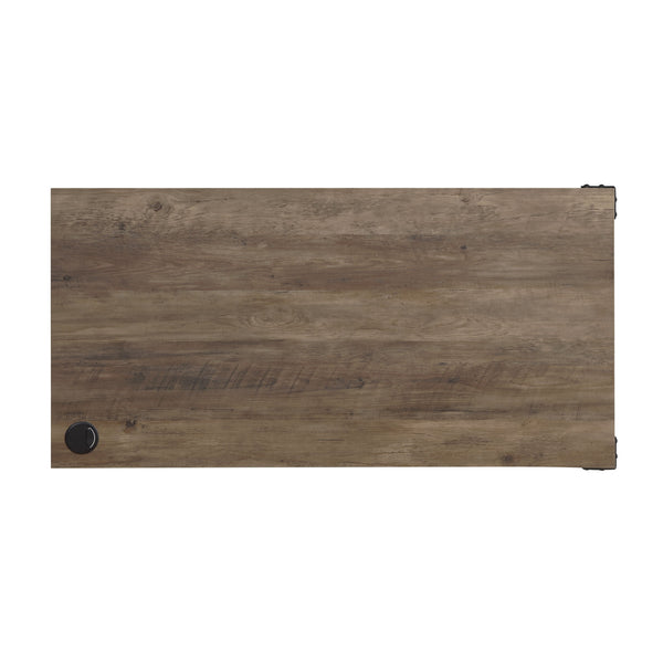 Homeroots 48" Brown And Black L Shape Writing Desk   491500