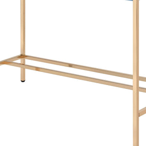 Homeroots 42" Navy Blue And Gold Writing Desk   491506