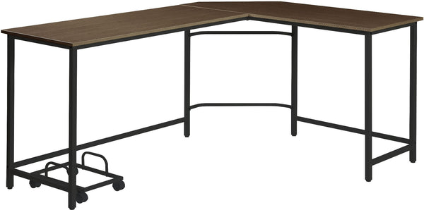 Homeroots 66" Brown And Black L Shape Computer Desk   491512