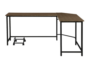 Homeroots 66" Brown And Black L Shape Computer Desk   491512
