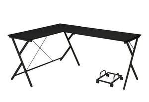 Homeroots 62" Black L Shape Computer Desk   491519