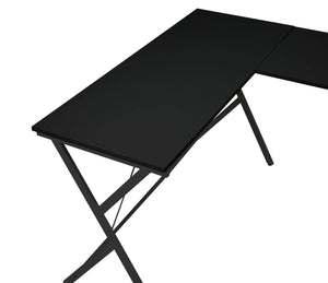 Homeroots 62" Black L Shape Computer Desk   491519