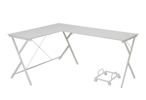 Homeroots 62" White L Shape Computer Desk   491520