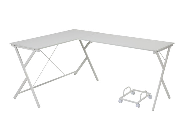 Homeroots 62" White L Shape Computer Desk   491520