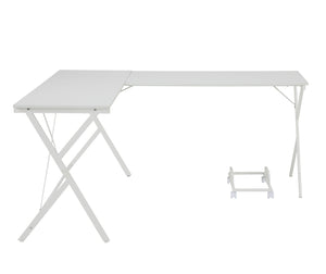 Homeroots 62" White L Shape Computer Desk   491520