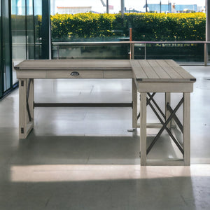 Homeroots 67" Brown L Shape Writing Desk   491523