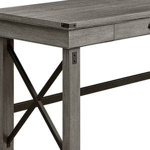 Homeroots 67" Gray L Shape Writing Desk   491524