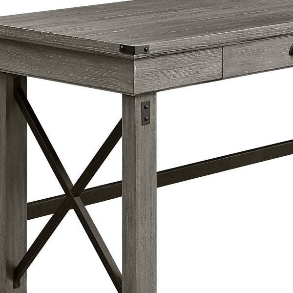 Homeroots 67" Gray L Shape Writing Desk   491524