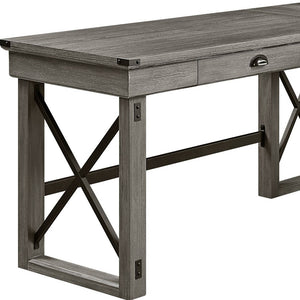 Homeroots 67" Gray L Shape Writing Desk   491524