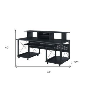 Homeroots 72" Black  Music Desk   491533