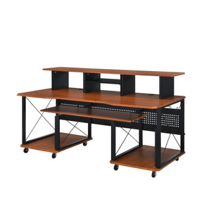 Homeroots 72" Brown And Black Music Desk   491534