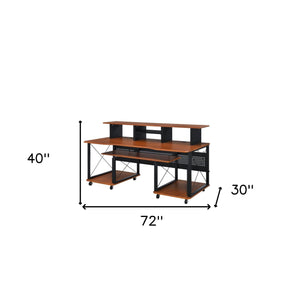 Homeroots 72" Brown And Black Music Desk   491534