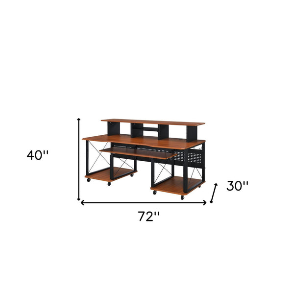 Homeroots 72" Brown And Black Music Desk   491534