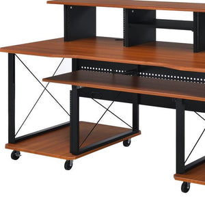 Homeroots 72" Brown And Black Music Desk   491534