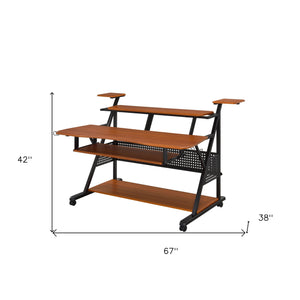 Homeroots 67" Brown And Black Music Desk   491536