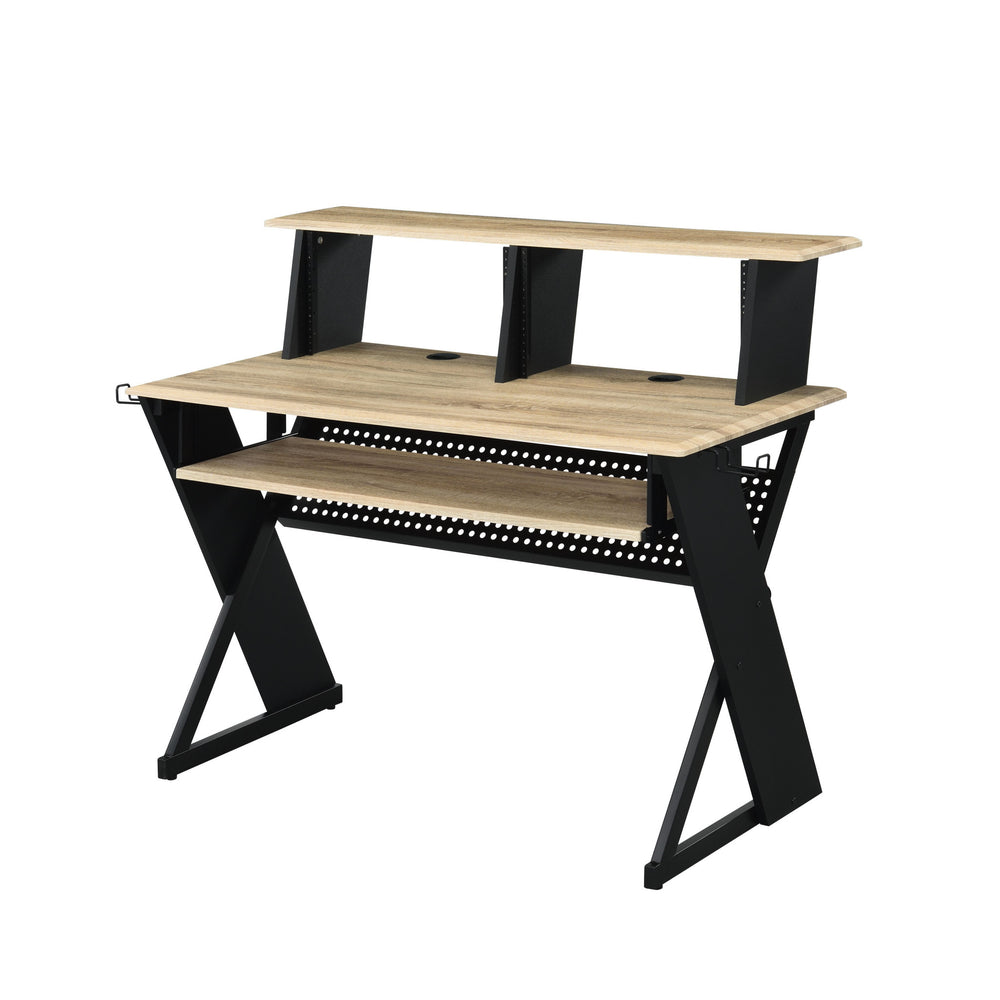 Homeroots 47" Natural And Black Music Desk   491538