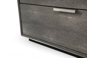Homeroots 30" Grey Manufactured Wood + Solid Wood And Stainless Steel Five Drawer Chest  Solid And Manufactured Wood 491548
