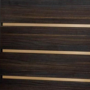 Homeroots 33" Drk Brown White Marble Manufactured Wood + Solid Wood Stainless Steel Five Drawer Chest  Solid And Manufactured Wood 491550