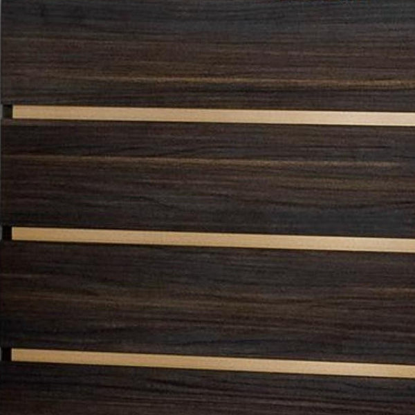 Homeroots 33" Drk Brown White Marble Manufactured Wood + Solid Wood Stainless Steel Five Drawer Chest  Solid And Manufactured Wood 491550