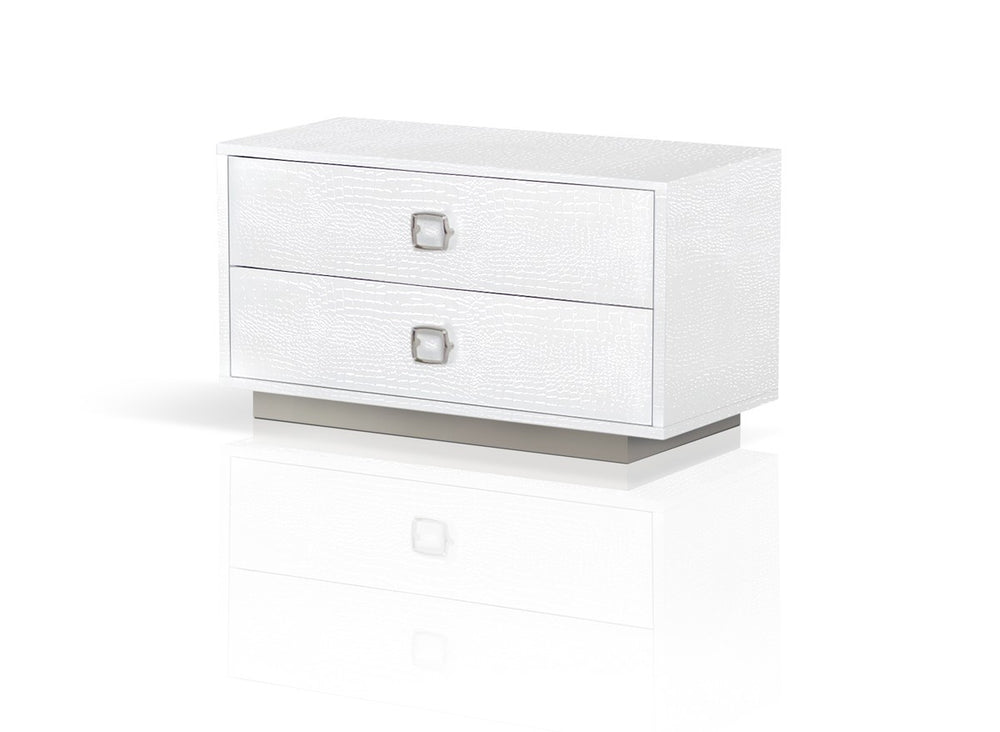 Homeroots 19" White Two Drawer Nightstand   491582
