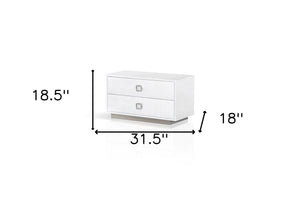 Homeroots 19" White Two Drawer Nightstand   491582