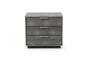 Homeroots 22" Gray Shagreen Three Drawer Nightstand   491584