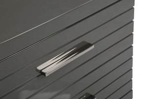 Homeroots 23" Silver And Gray Two Drawer Nightstand   491586