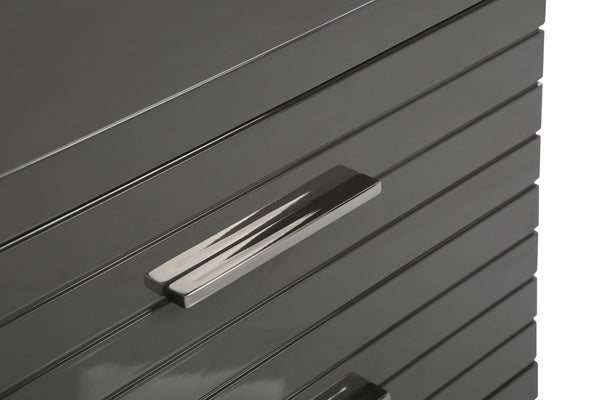 Homeroots 23" Silver And Gray Two Drawer Nightstand   491586