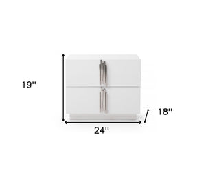 Homeroots 19" White Two Drawer Nightstand   491587