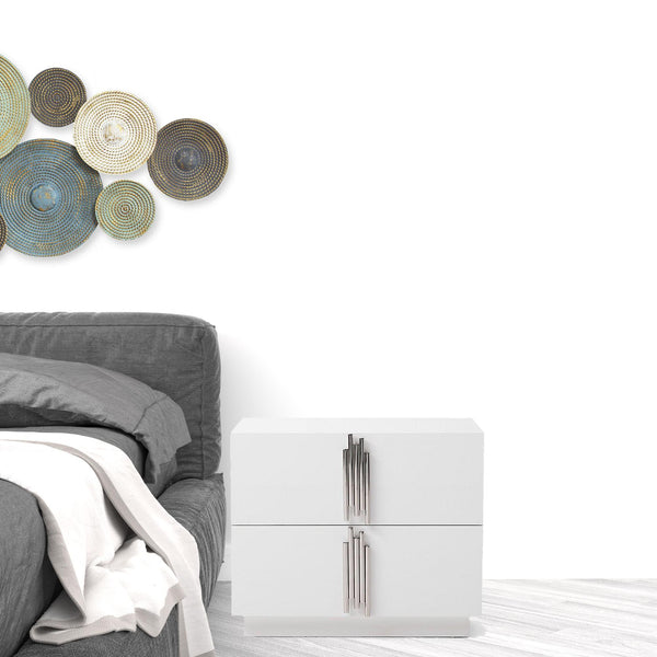 Homeroots 19" White Two Drawer Nightstand   491587