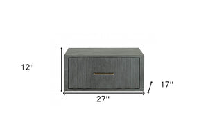 Homeroots 12" Gray Low One Drawer Nightstand   491589