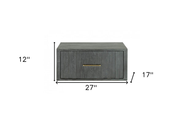 Homeroots 12" Gray Low One Drawer Nightstand   491589