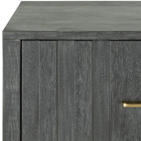 Homeroots 12" Gray Low One Drawer Nightstand   491589