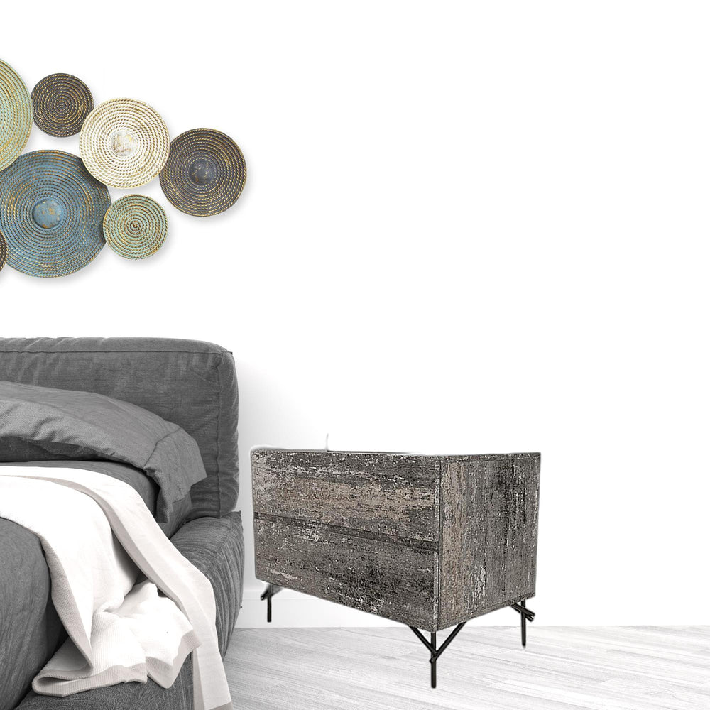 Homeroots 21" Distressed Gray Two Drawer Nightstand   491590