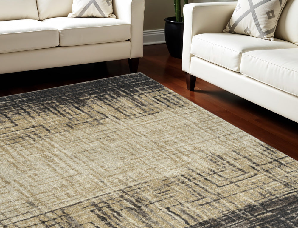 Homeroots 5' X 8' Brown Abstract Ombre Area Rug  Polypropylene 491594