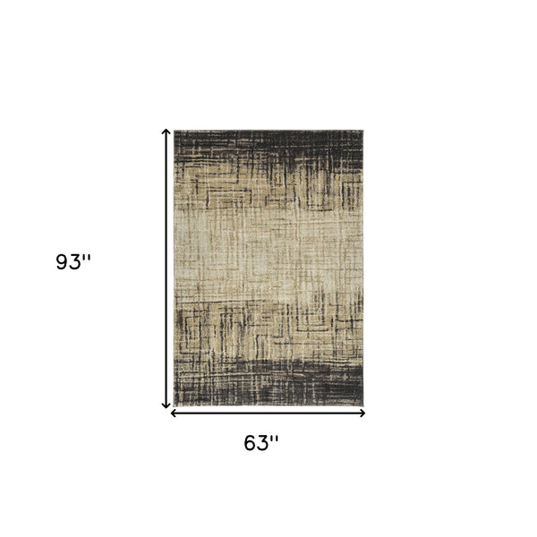 Homeroots 5' X 8' Brown Abstract Ombre Area Rug  Polypropylene 491594