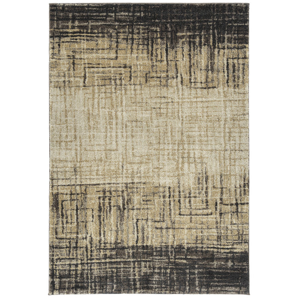 Homeroots 10' X 13' Brown Abstract Ombre Area Rug  Polypropylene 491596