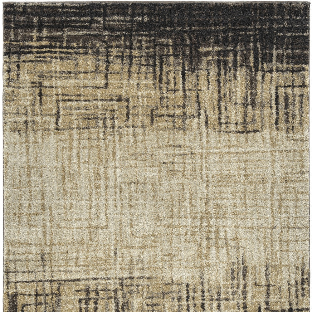 Homeroots 10' X 13' Brown Abstract Ombre Area Rug  Polypropylene 491596