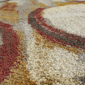 Homeroots 8' X 11' Brick Ivory And Gold Geometric Area Rug  Polypropylene 491599